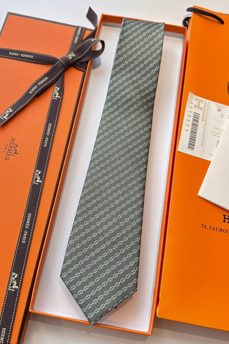 Hermes Галстук Jetez l'Ancre premium - Grey