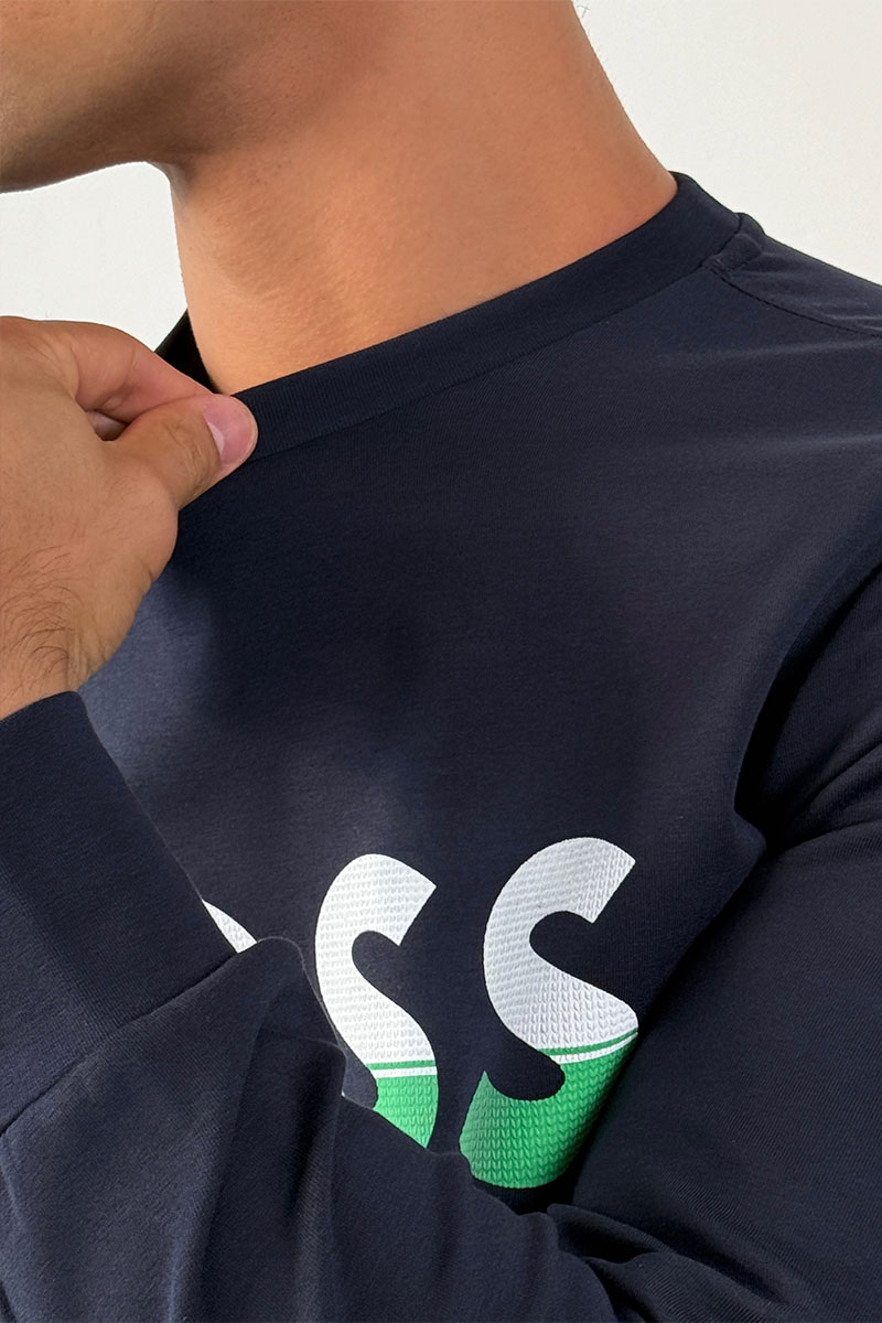 Hugо Воss Тёмно-синий свитшот Salbo 1 Logo-print 