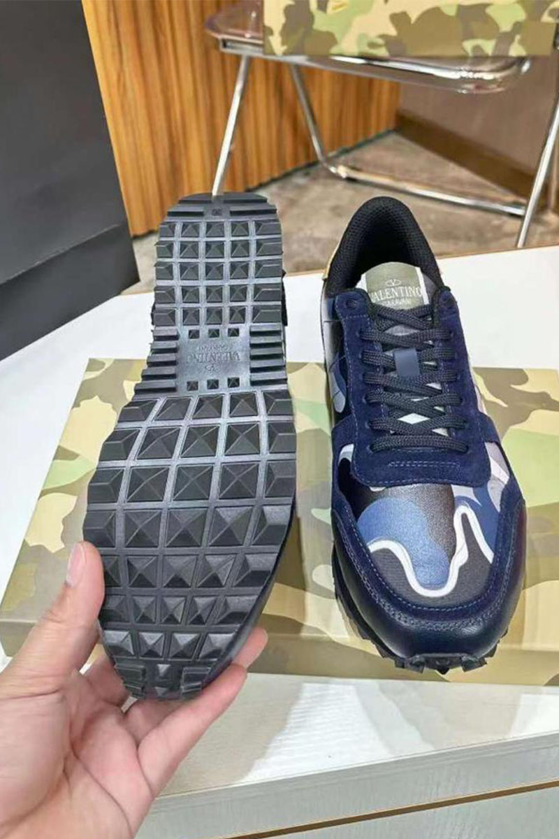 Valentino Комбинированные кроссовки Rockrunner - Navy