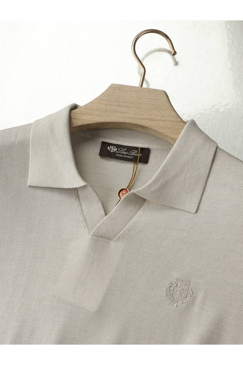 Loro Piana Поло с длинным рукавом premium - Navy