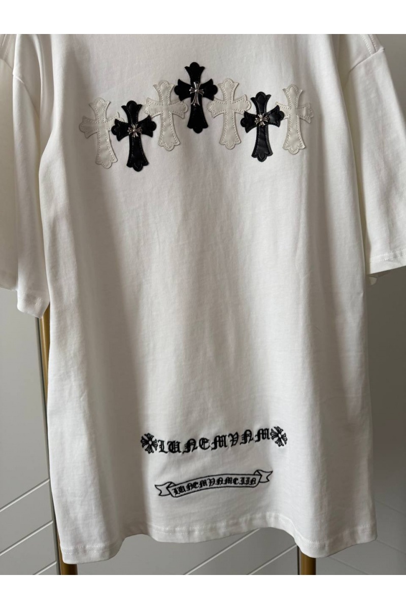 Chrome Hearts Женская оверсайз футболка белого цвета premium