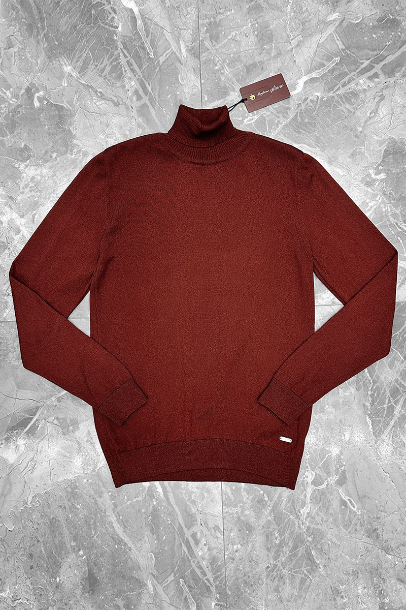 Designer Clothing Мужская бордовая водолазка Maglione