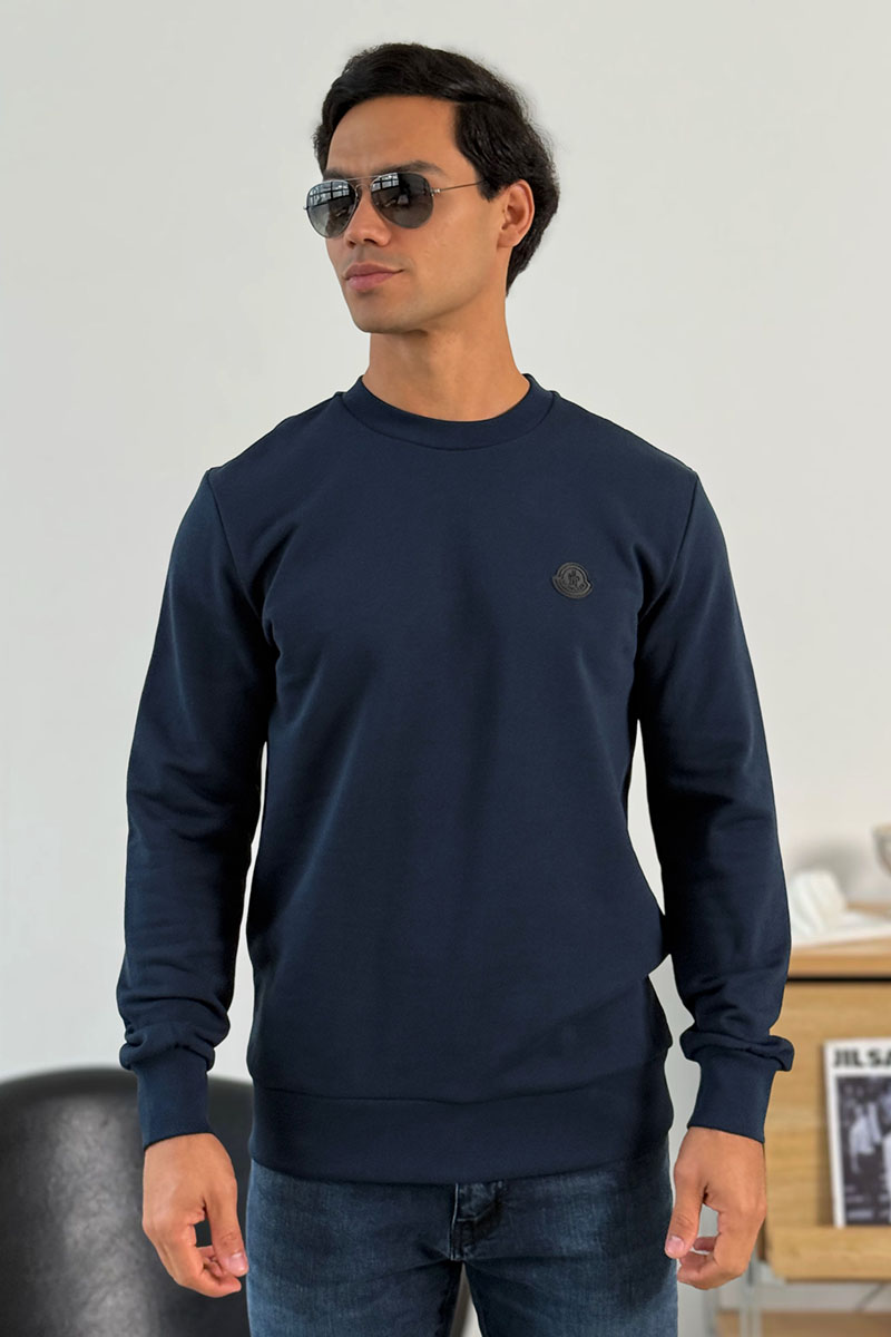 Moncler Мужской тёмно-синий свитшот logo-print