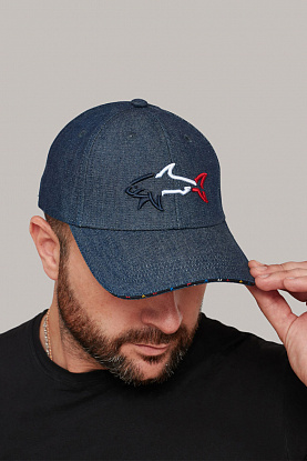 Мужская синяя бейсболка logo-embroidered