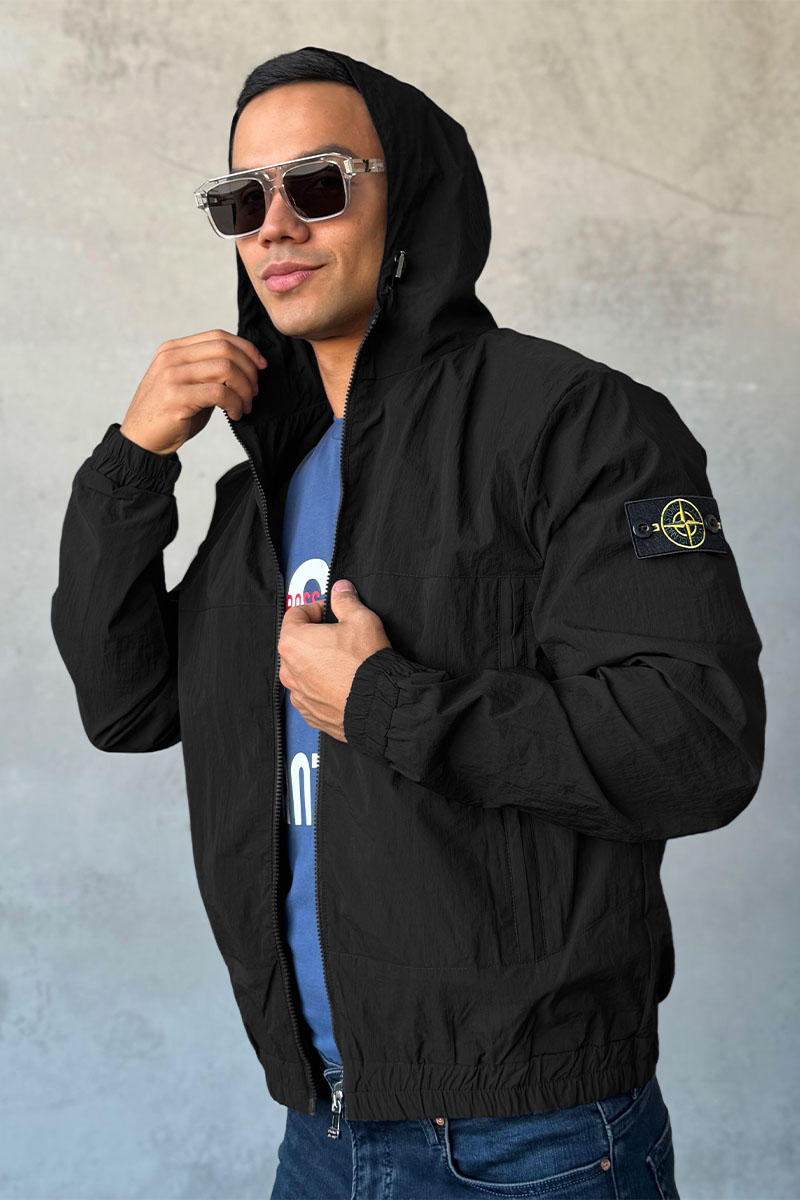 Stone Island Куртка чёрного цвета compass-patch 