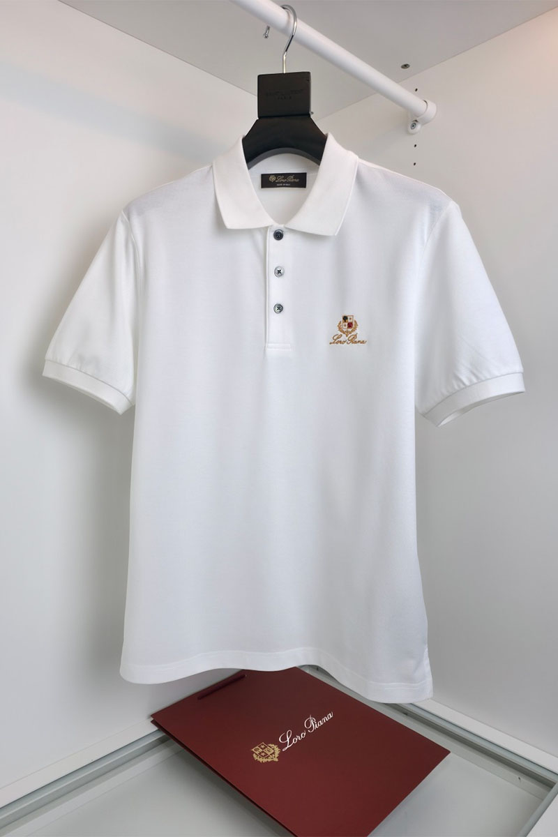 Loro Piana Мужское белое поло premium