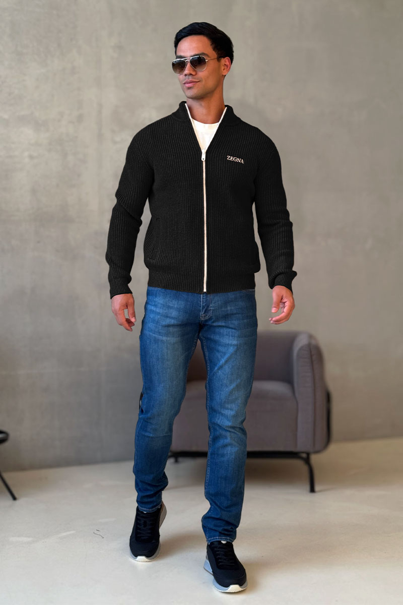 Zegna Свитер на молнии Premium - Black