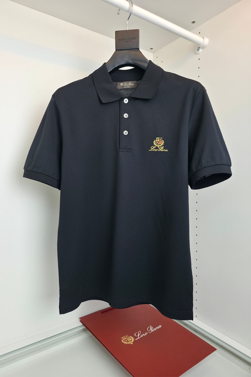 Loro Piana Мужское чёрное поло premium