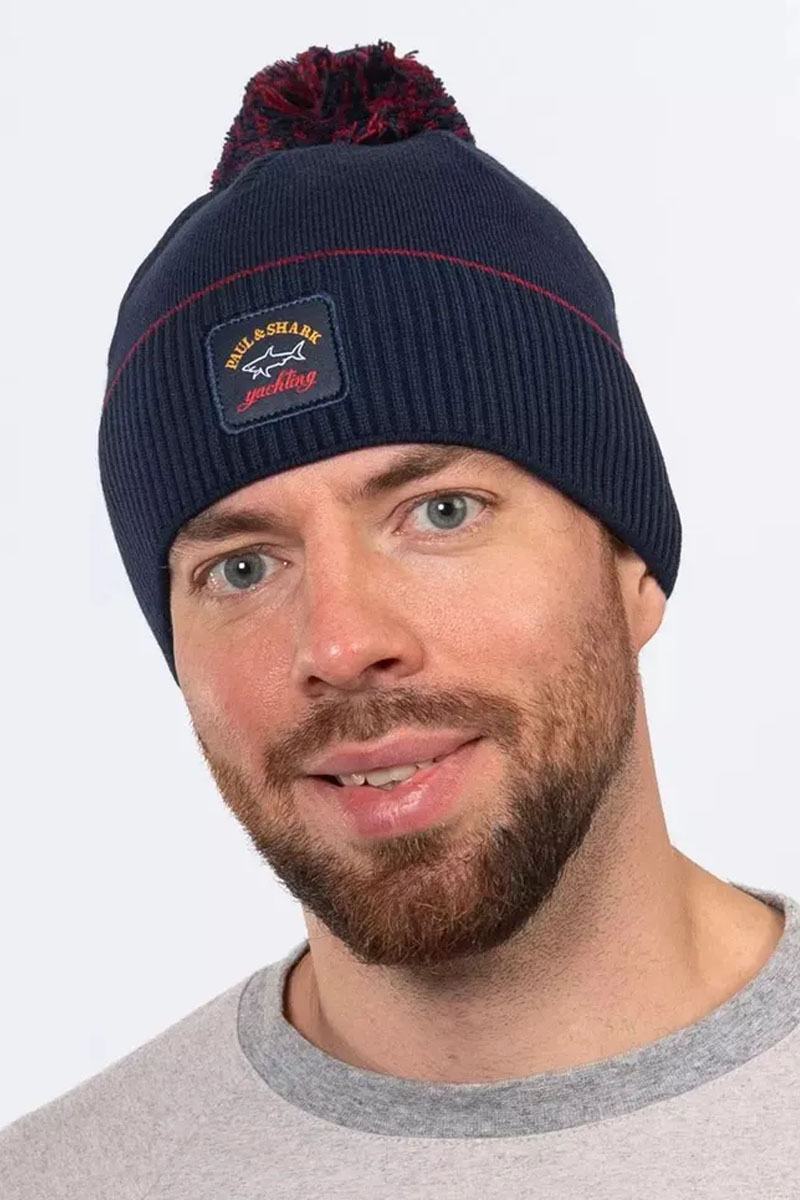 Paul & Shark Шапка на флисе logo-badge - Navy