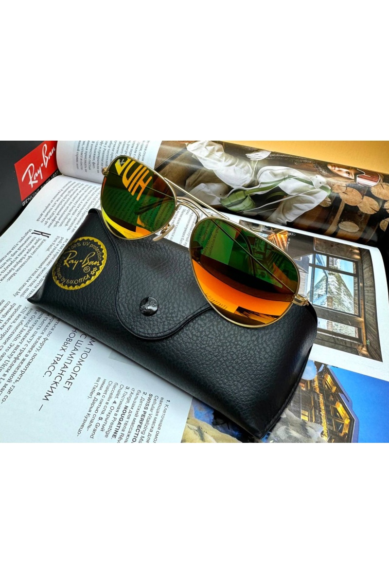 Ray Ban Солнцезащитные очки Aviator Large Metal - Orange Mirrored