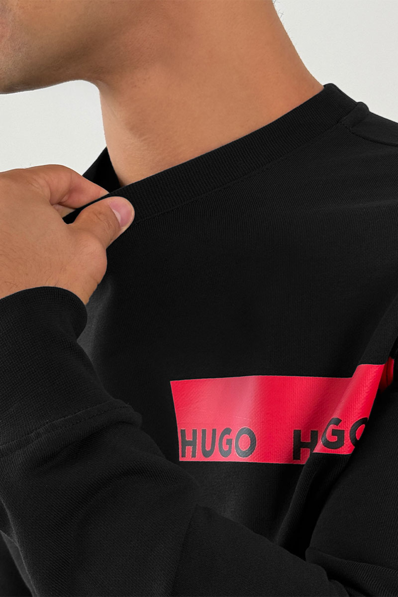 Hugо Воss Чёрный свитшот Dranach chest-tape