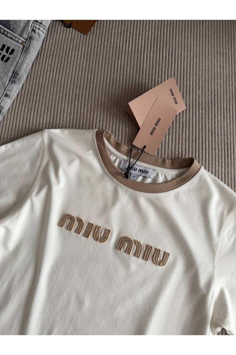 MIU MIU Женская белая футболка premium