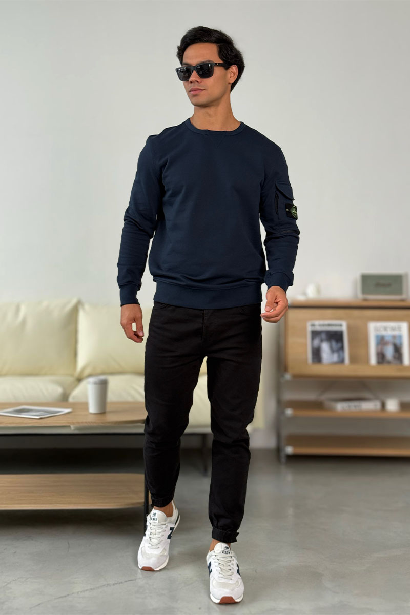 Stone Island Тёмно-синий свитшот compass-patch crewneck