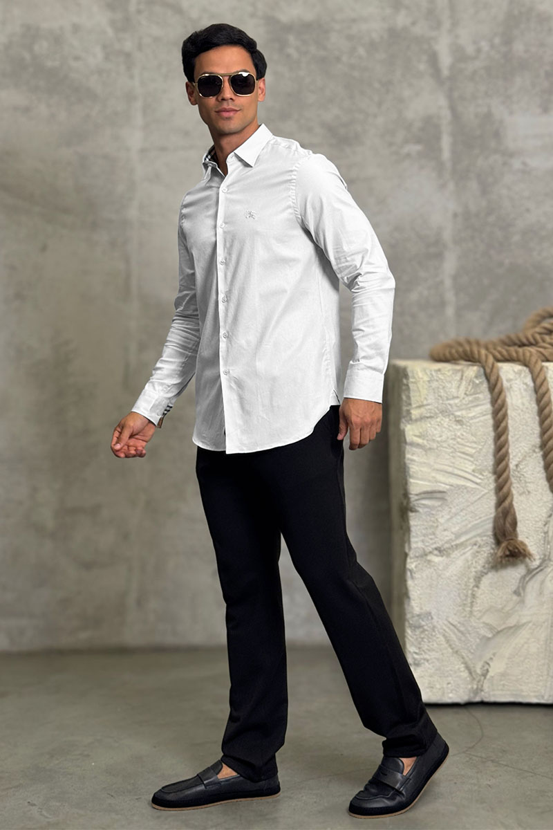 Burberry Мужская рубашка logo-embroidered - White 