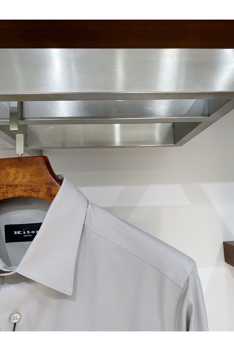 Kiton Мужская серая рубашка premium