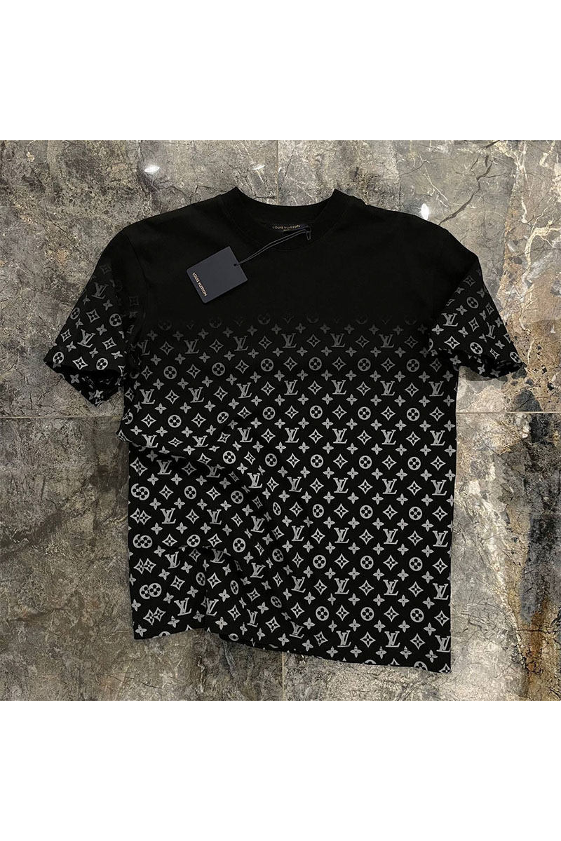Lоuis Vuittоn Чёрная мужская футболка Monogram Gradient