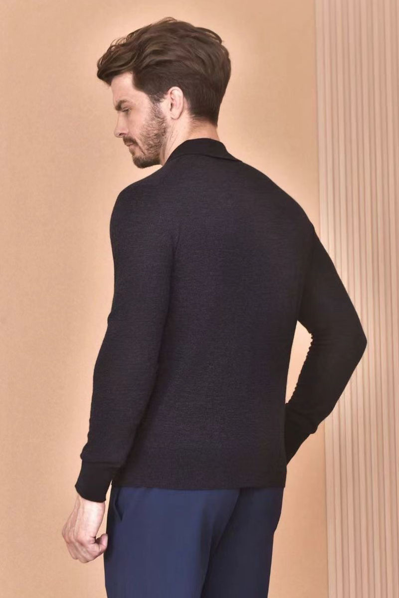 Loro Piana Поло с длинным рукавом Premium - Black Flower Gray