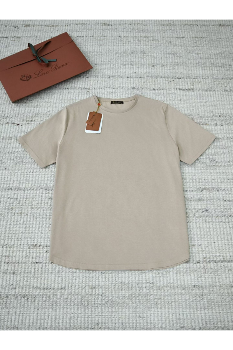 Loro Piana Мужская бежевая футболка  premium
