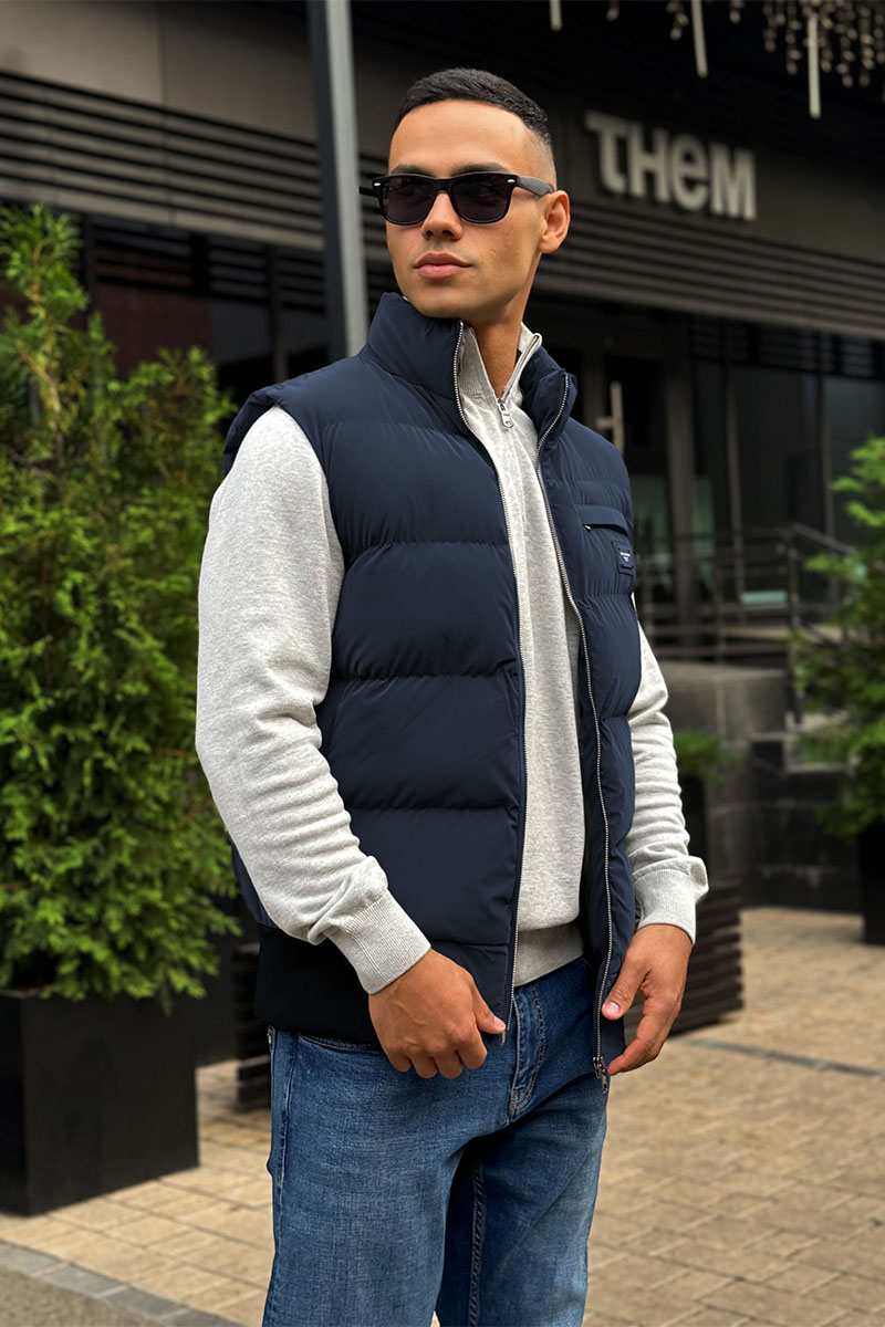 Dоlсе & Gаbbаnа Мужской синий жилет logo-plaque 