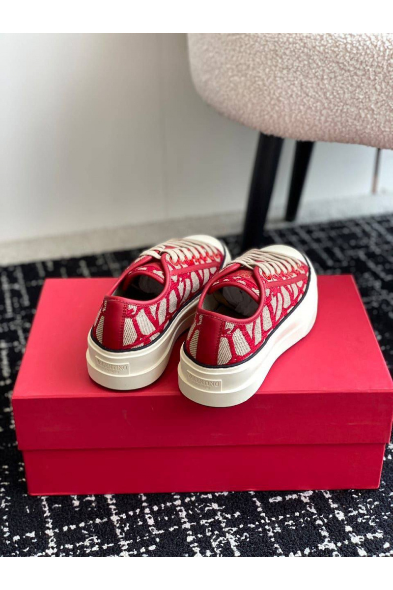 Valentino Женские кеды Toile Iconographe premium - Red