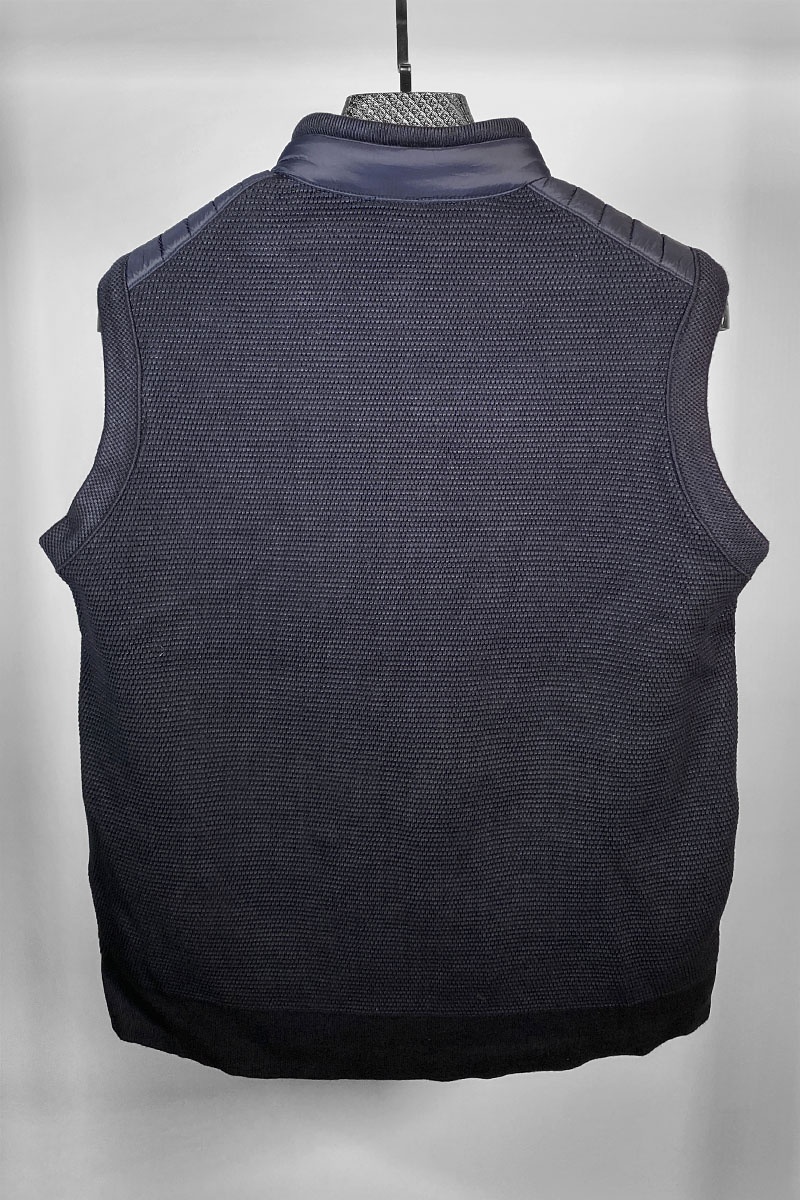 Moncler Мужской брендовый жилет тёмно-синего цвета