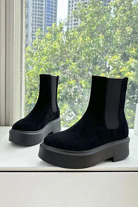 Женские замшевые сапоги The Row premium - Black