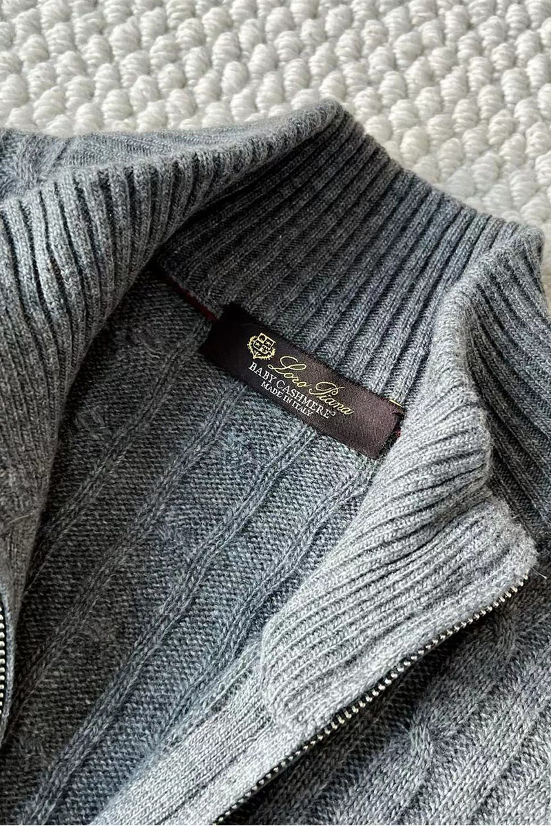 Loro Piana Кашемировый свитер Premium zip-up - Dark Grey