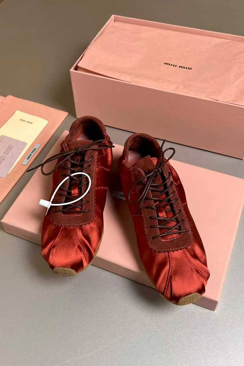 MIU MIU Женские кроссовки Plume Satin premium