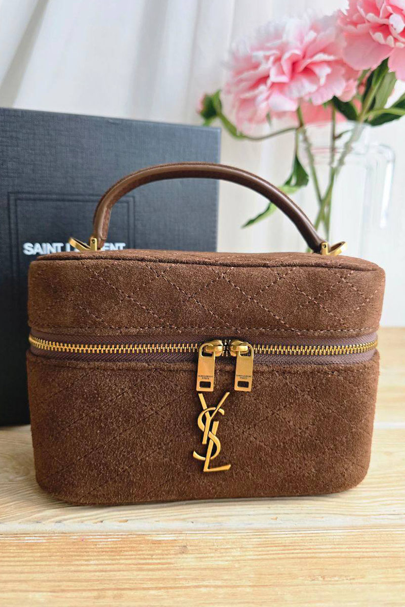 Yves Saint Laurent Замшевая сумка Gaby Vanity 17x12 см
