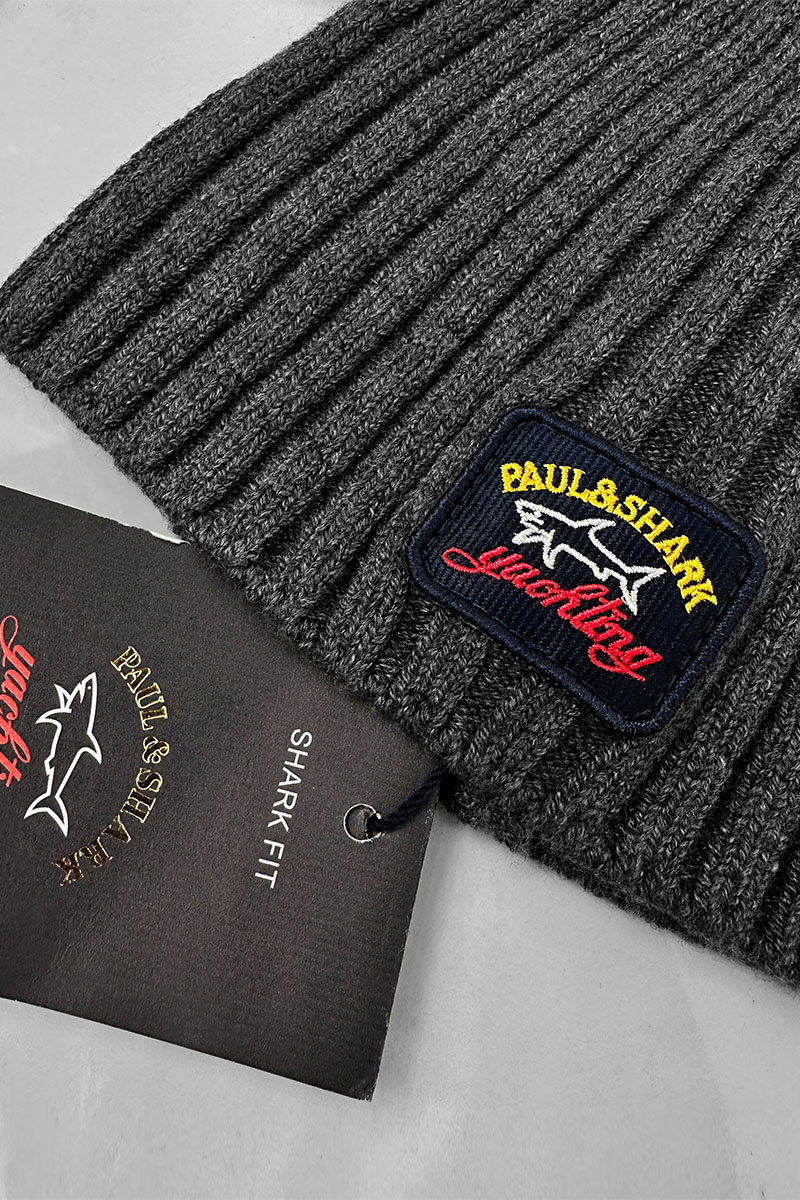 Paul & Shark Мужская серая шапка logo-patch