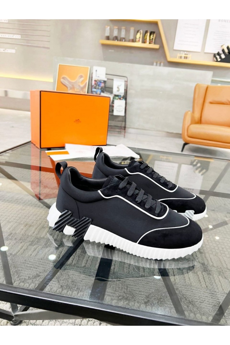 Hermes Мужские замшевые кроссовки Bouncing - Black
