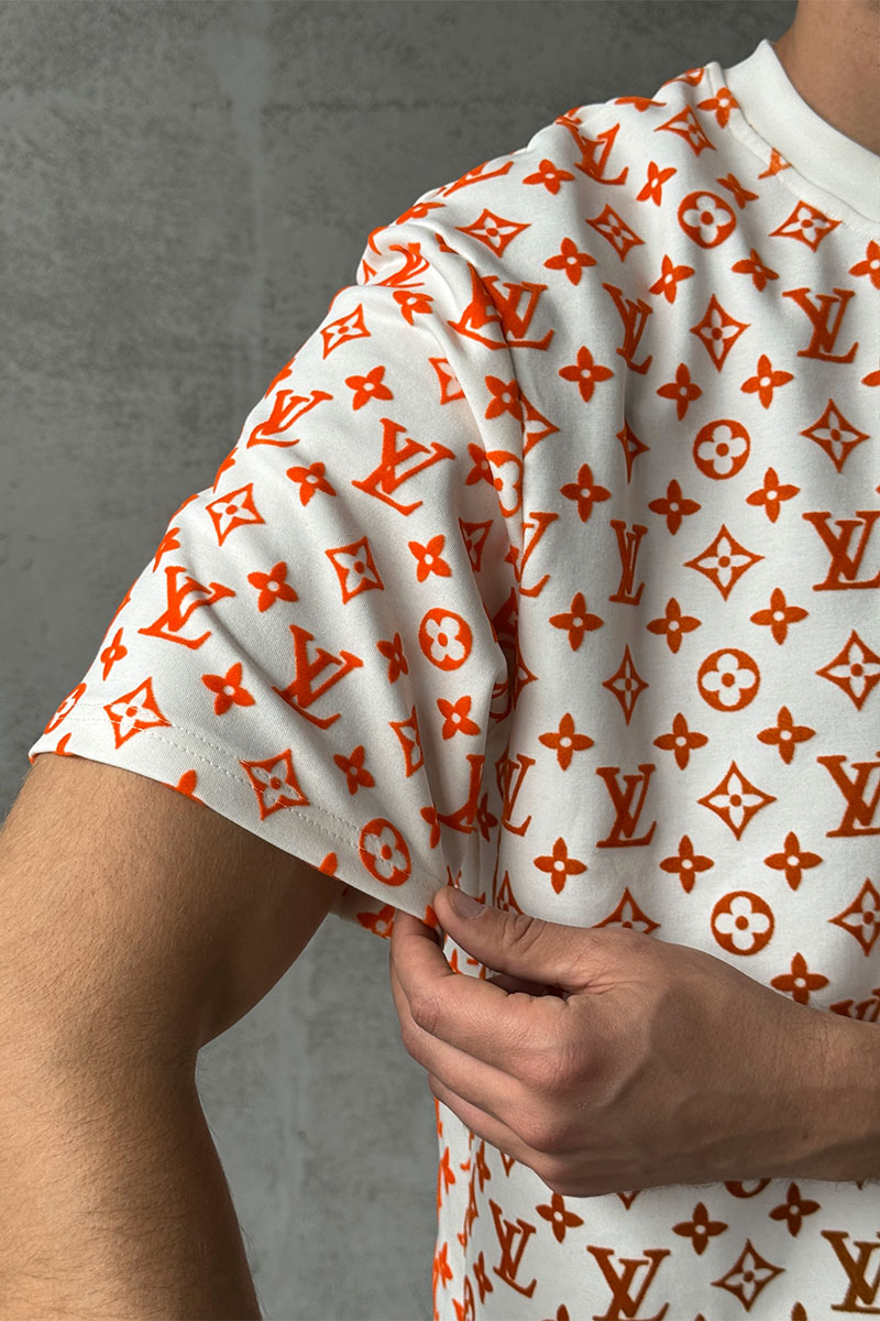Lоuis Vuittоn Белая оверсайз футболка Monogram Gradient
