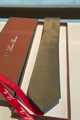 Галстук geometric logo-print premium - Brown