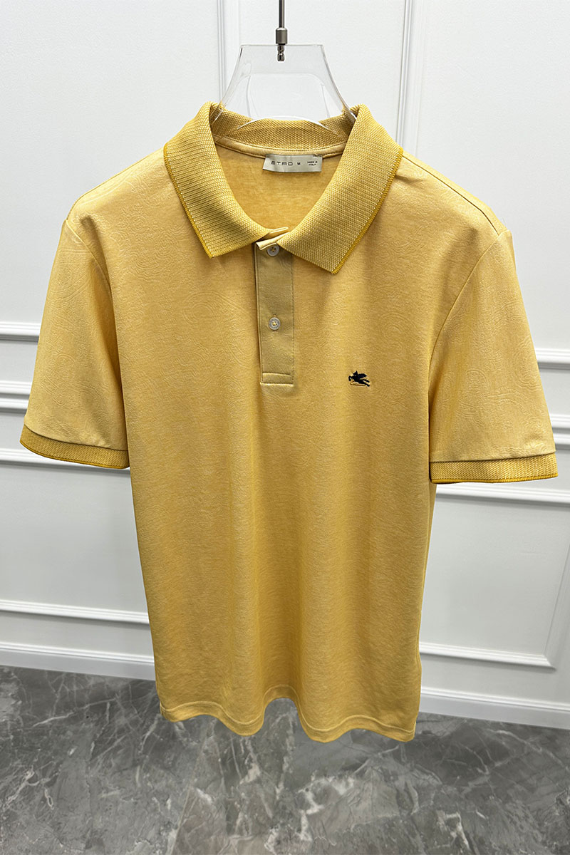 Etro Жёлтое поло с узором пейсли