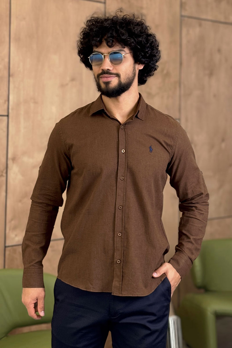Polo Ralph Lauren Мужская рубашка коричневого цвета