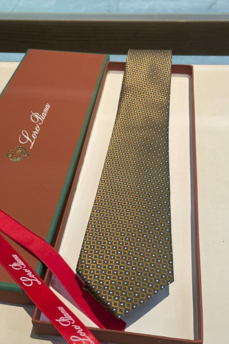 Loro Piana Галстук geometric logo-print premium - Brown