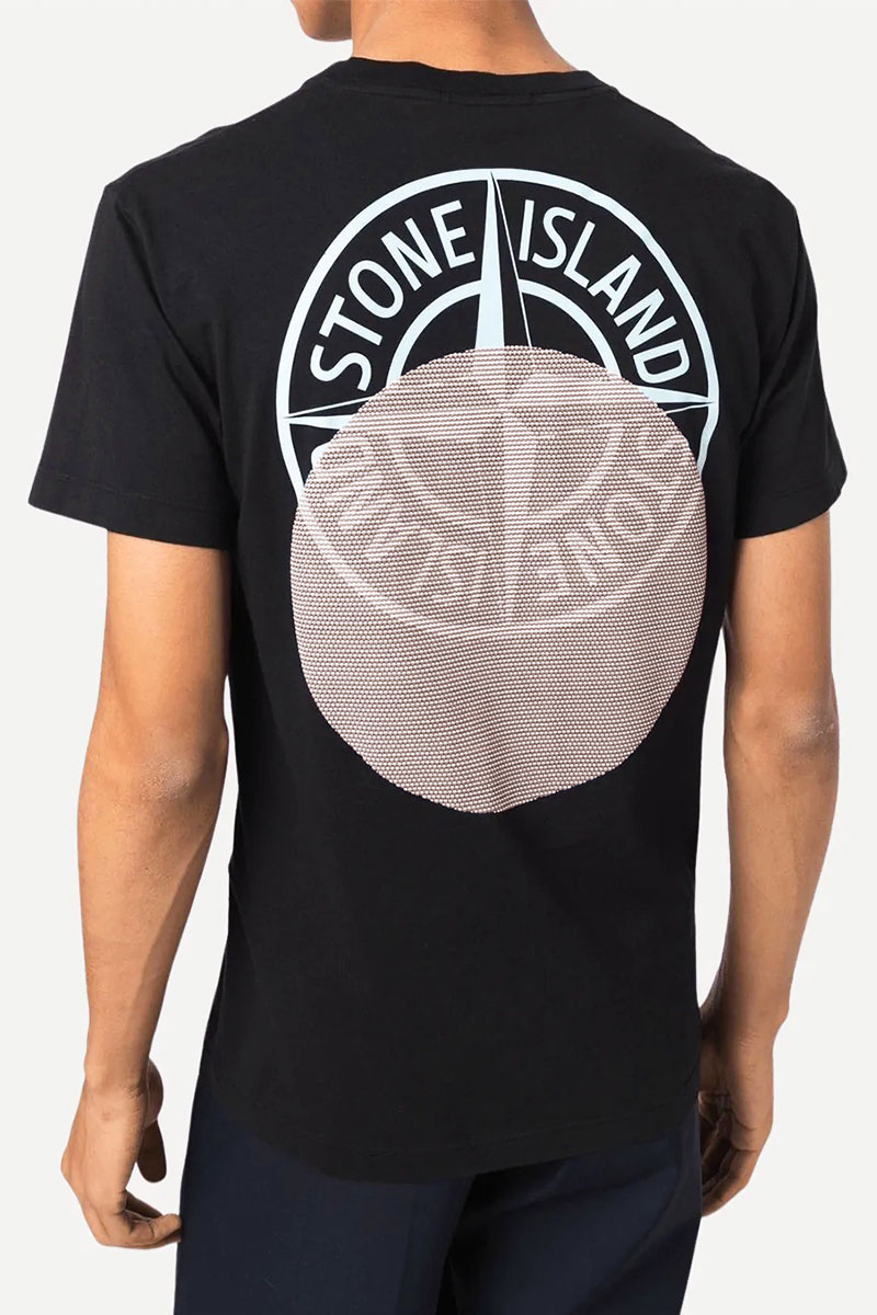 Stone Island Мужская чёрная футболка logo-print