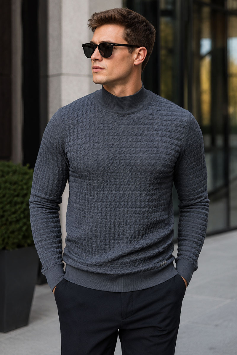 Brioni Мужская водолазка цвета антрацит