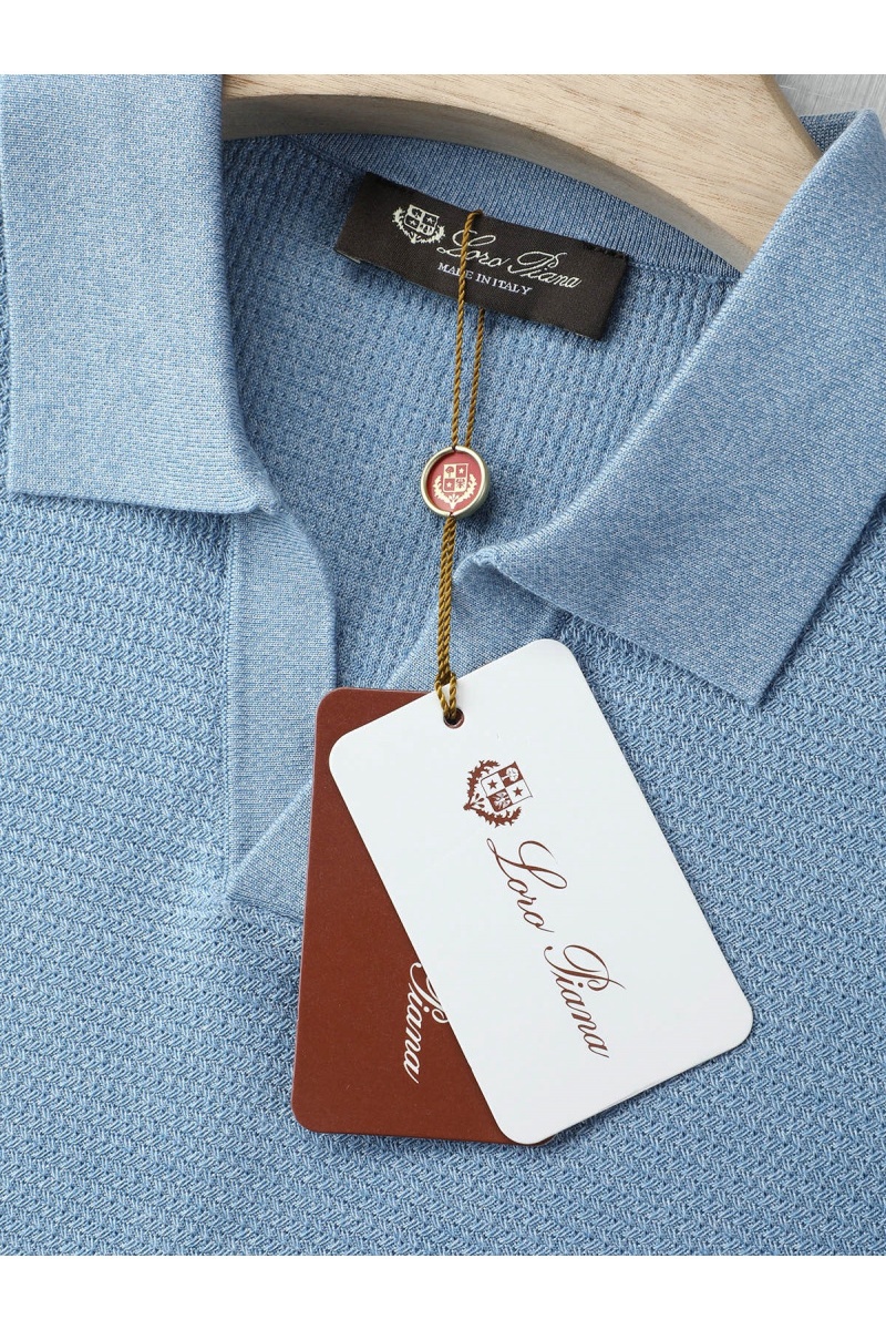 Loro Piana Мужское поло голубого цвета premium