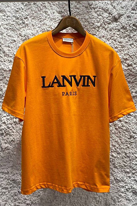 Оранжевая оверсайз футболка block-lettered logo-print