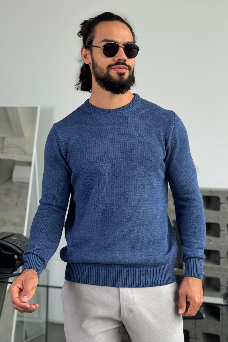 Loro Piana Мужской свитер цвета индиго 
