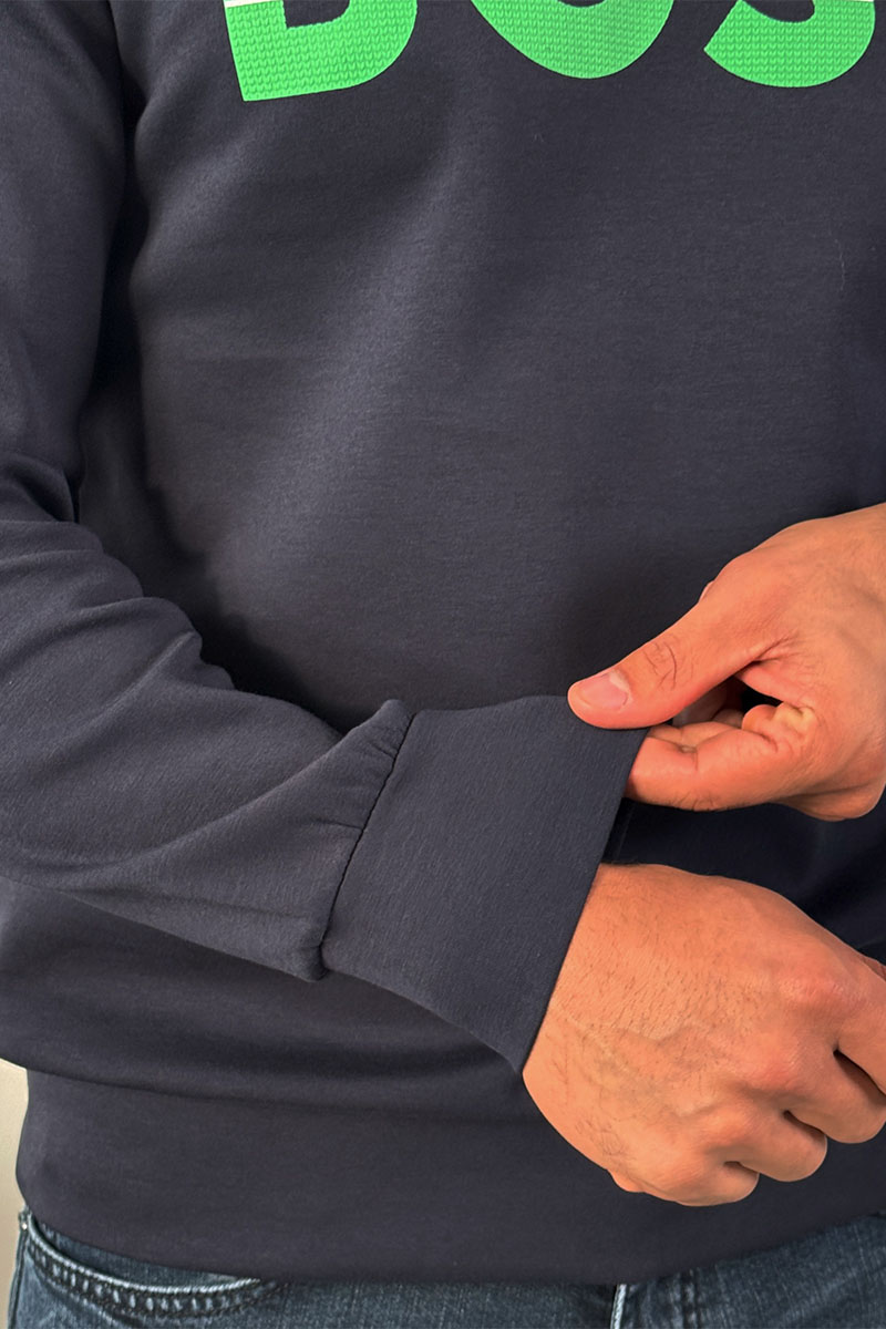 Hugо Воss Тёмно-синий свитшот Salbo 1 Logo-print 