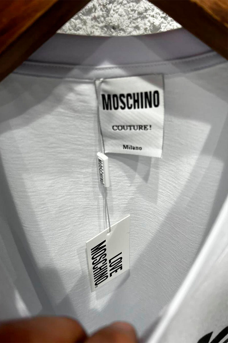 Moschino Белая оверсайз футболка logo-print