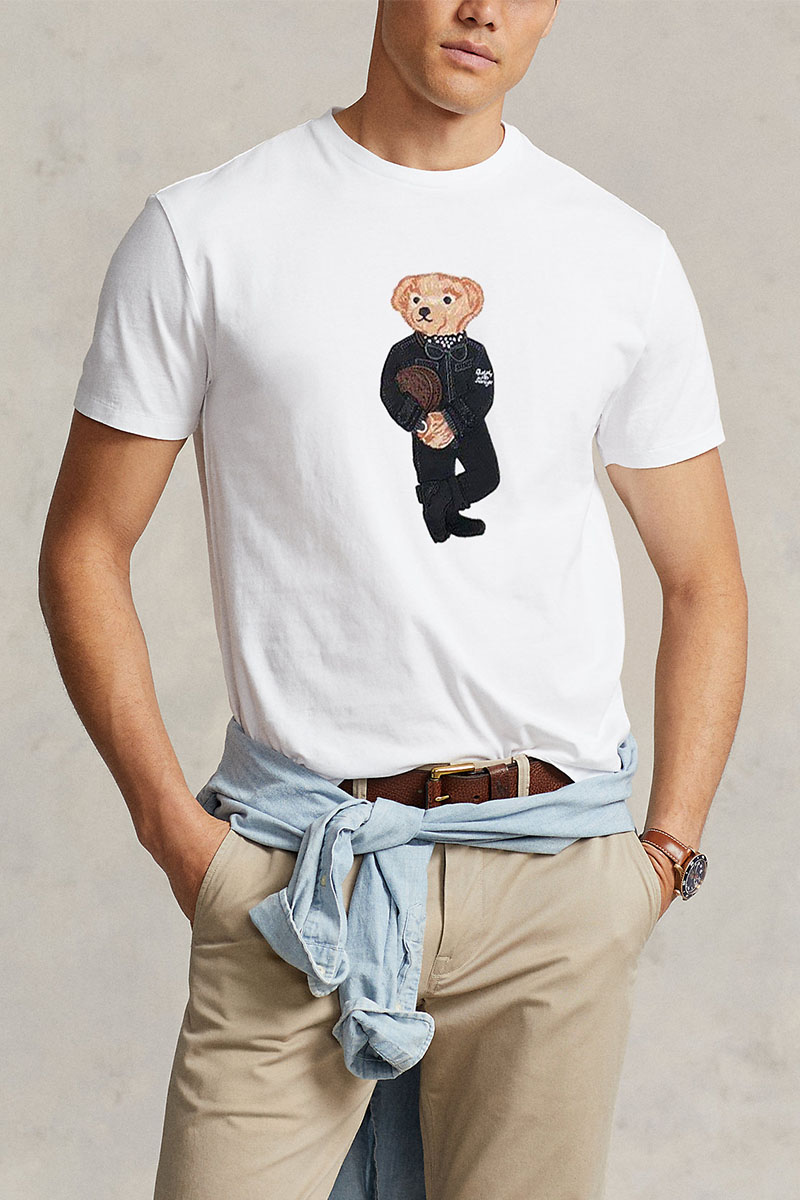 Polo Ralph Lauren Мужская белая футболка "Bear"