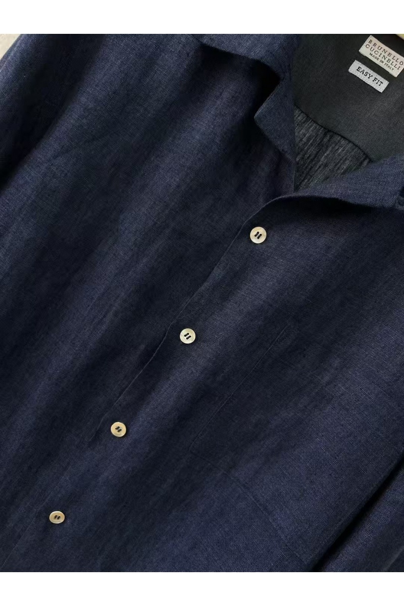 Designer Льняная рубашка Premium - Navy
