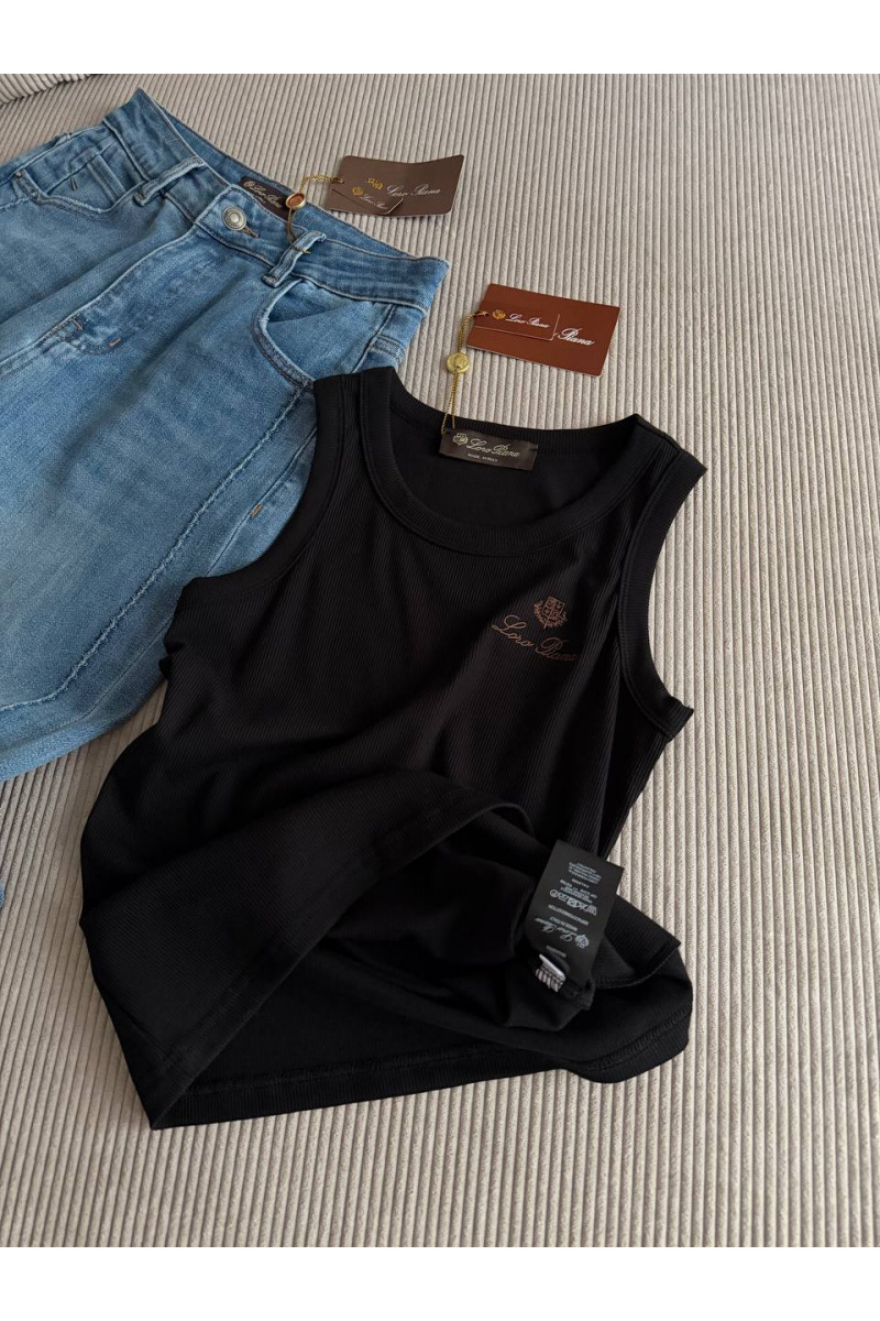 Loro Piana Женская чёрная майка premium