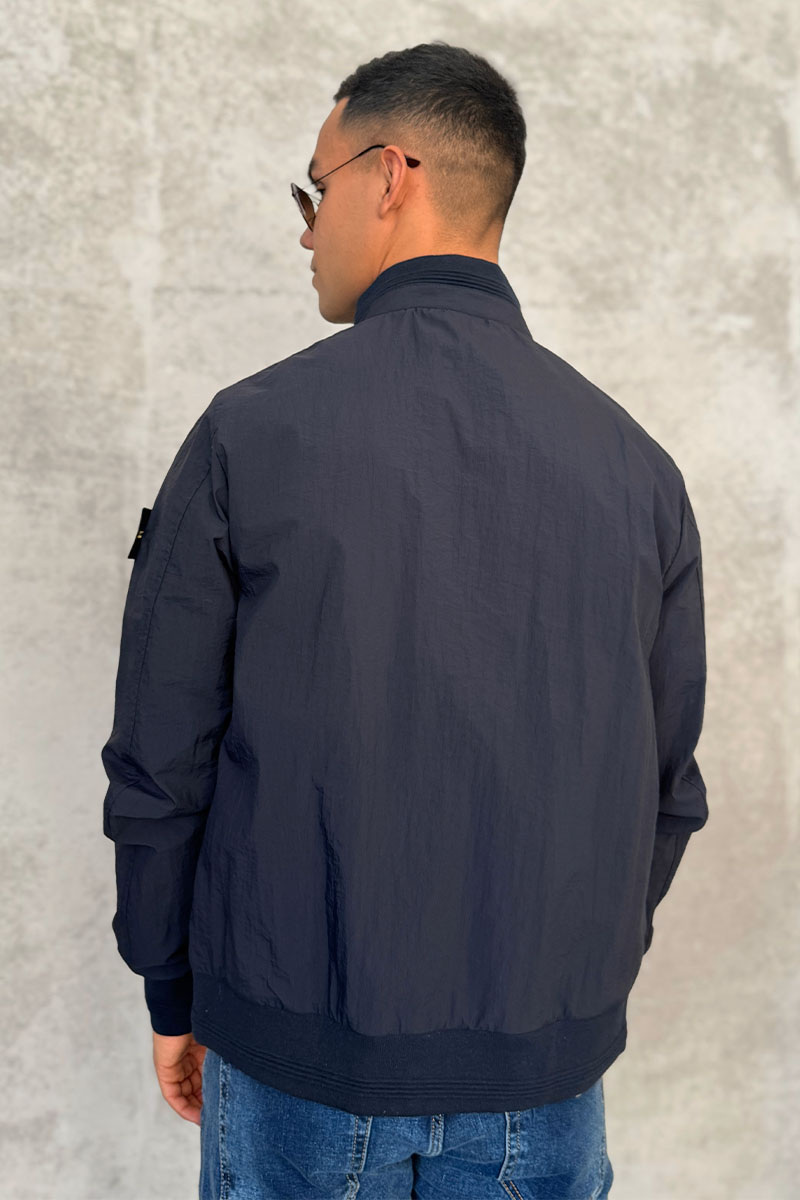 Stone Island Мужская тёмно-синяя куртка с патчем на плече