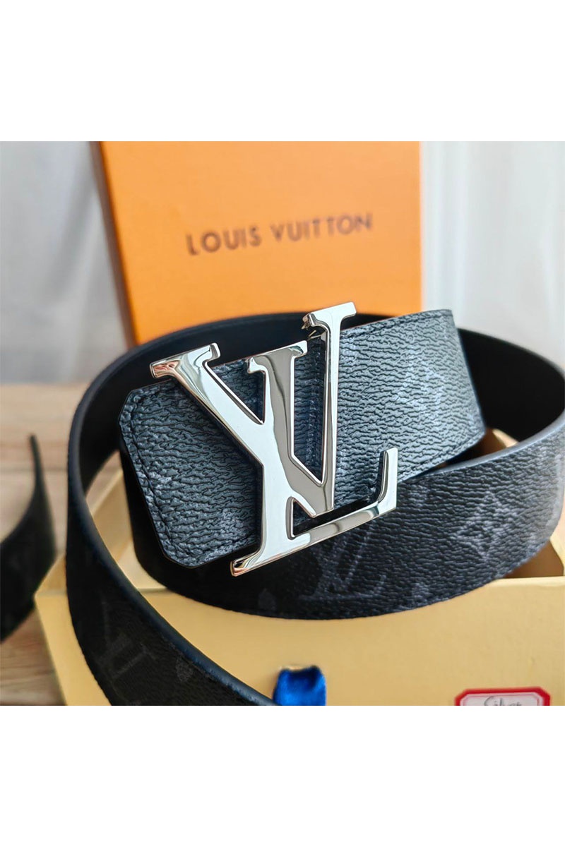 Lоuis Vuittоn Кожаный ремень Monogram Eclipse (длина 100 / 105 см)