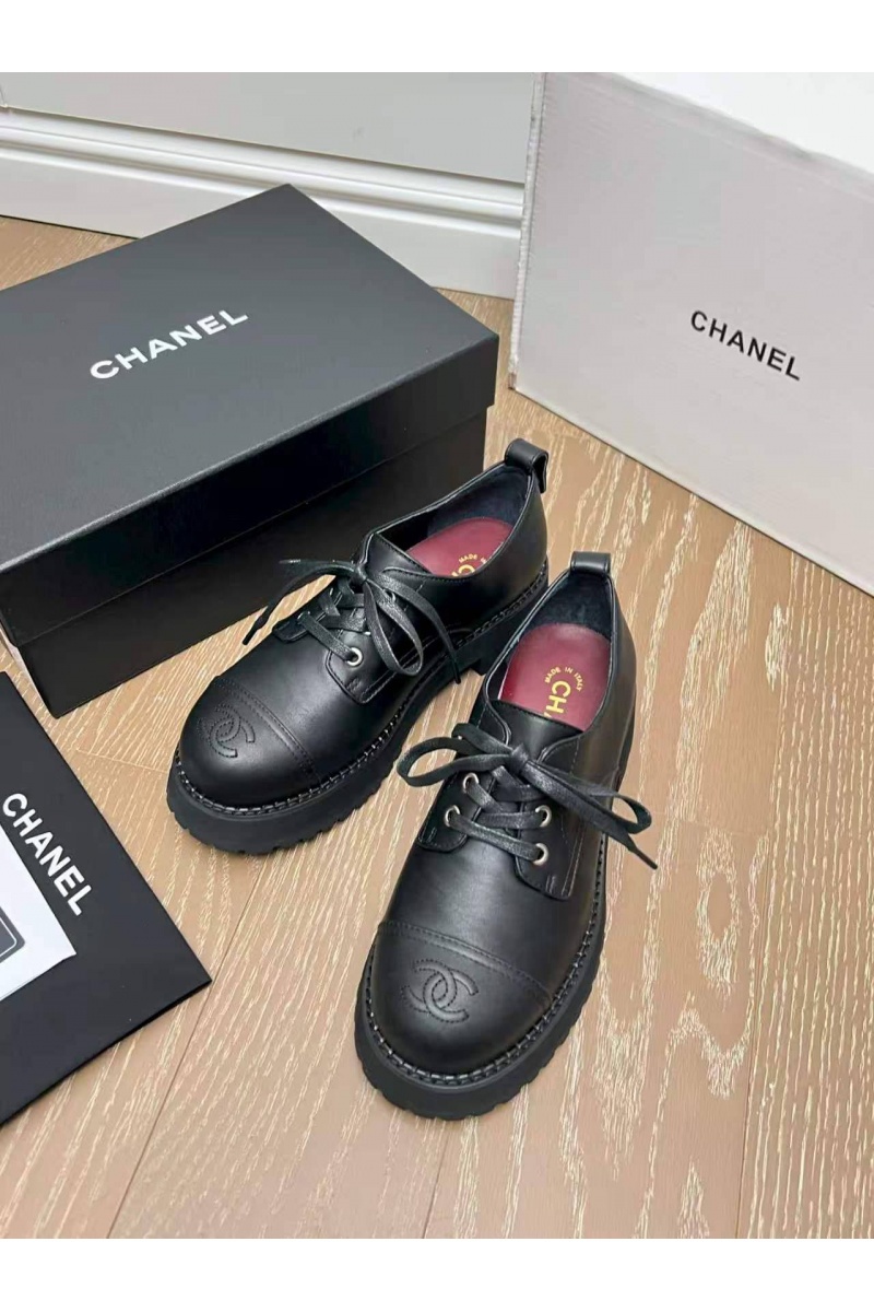 Chаnеl Женские кожаные ботинки дерби premium
