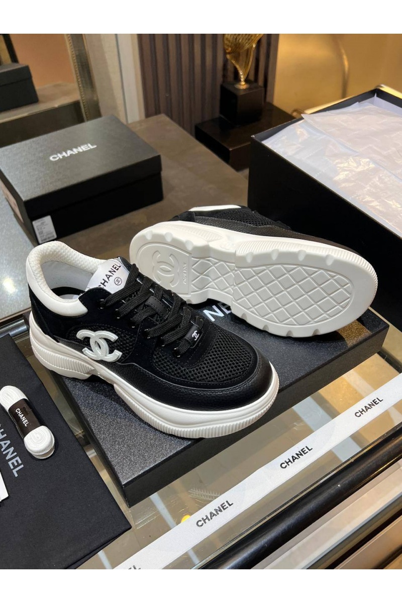 Chаnеl Чёрные женские кроссовки premium